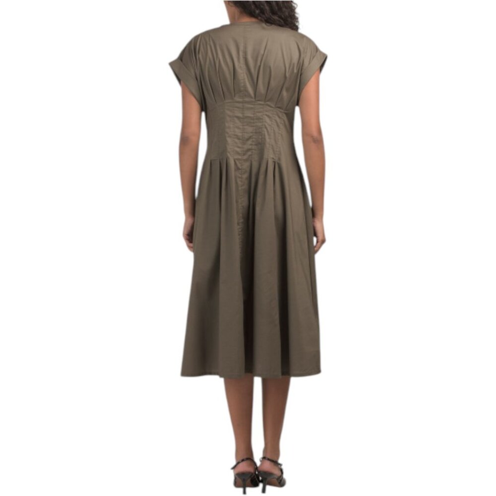 CALVIN KLEIN Button Down Seamed Shirt Dress - Picture 2 of 3